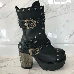 Demonia Sinister 201 Vegan Platform Boots 6M